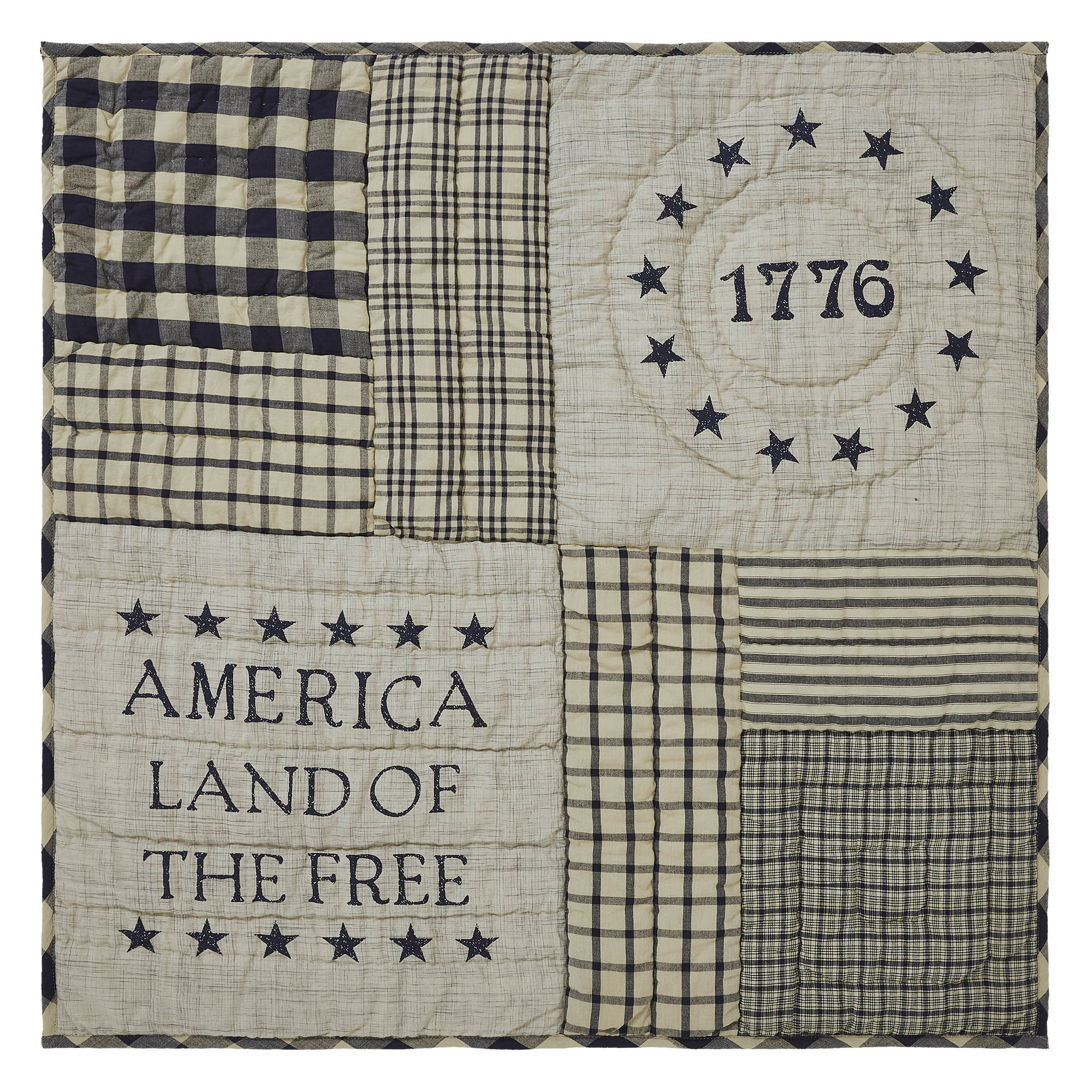 My Country Quilted Lap Throw 32Wx32L (Dark Navy)