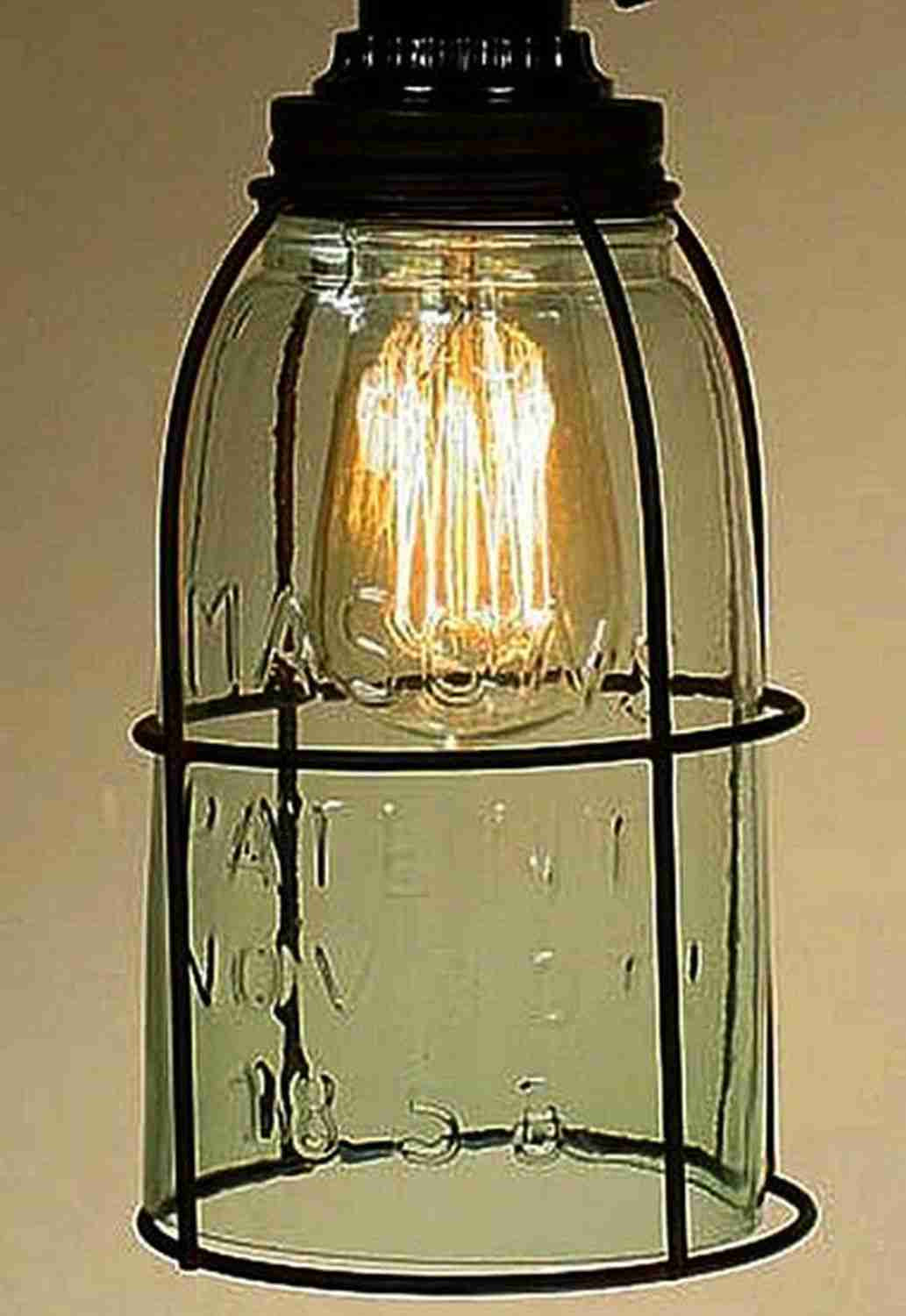 Half Gallon Caged Mason Jar Pendant Light Allysons Place