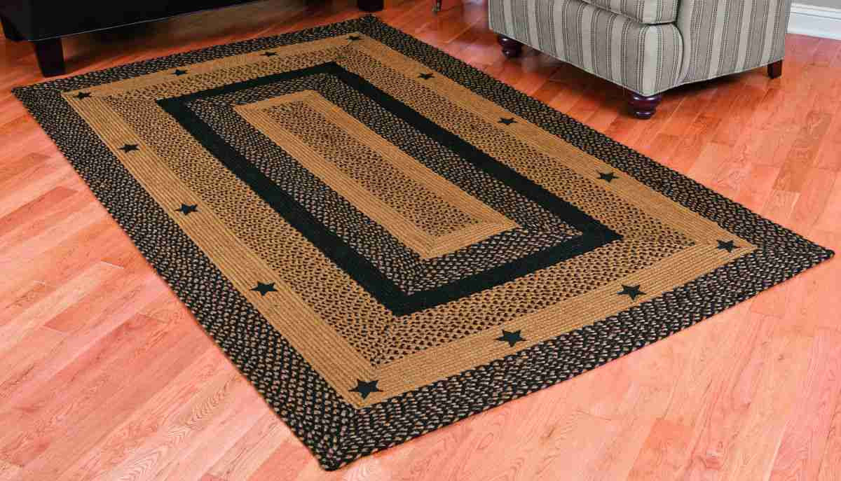 Star Black Braided Jute Rug Rectangle 5 x 8 ft. - Allysons Place