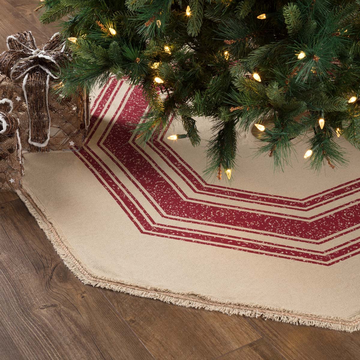 vintage burlap stripe red tree skirt 55 primitive country farmhouse holiday christmas home dcor bedding - Vintage Christmas Tree Skirt vintage burlap stripe red tree skirt 55 primitive country farmhouse holiday christmas home dcor bedding - Vintage Christmas Tree Skirt