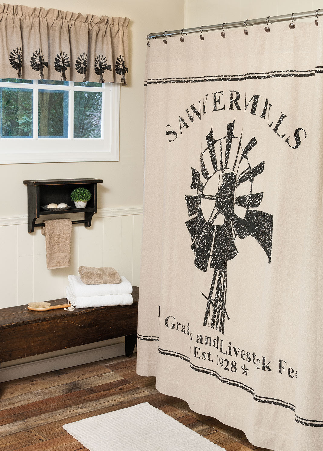 Sawyer Mill Windmill Shower Curtain And Valance Set Allysons Place