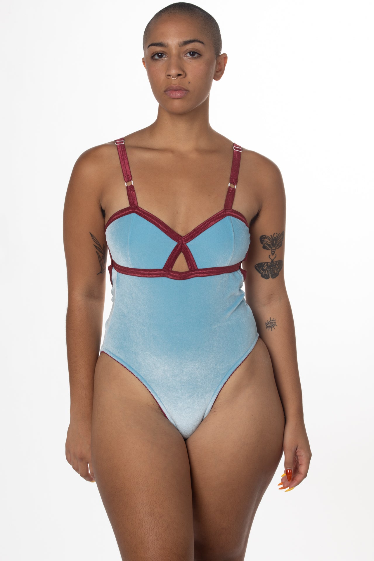 RTS BLITZ VELVET PLUNGE BACK BODYSUIT - Solstice Intimates