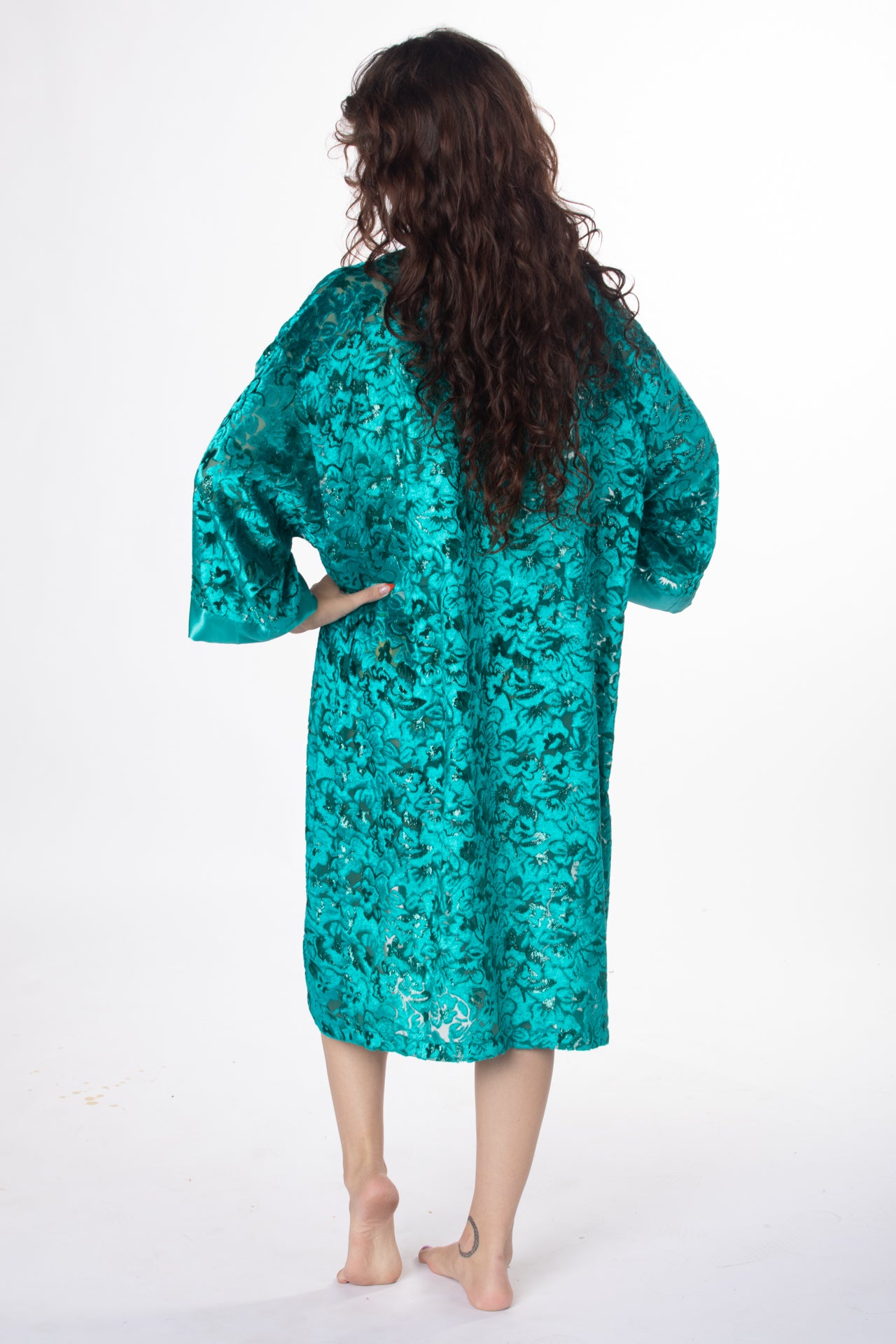 VINTAGE GOLD TEAL ROBE