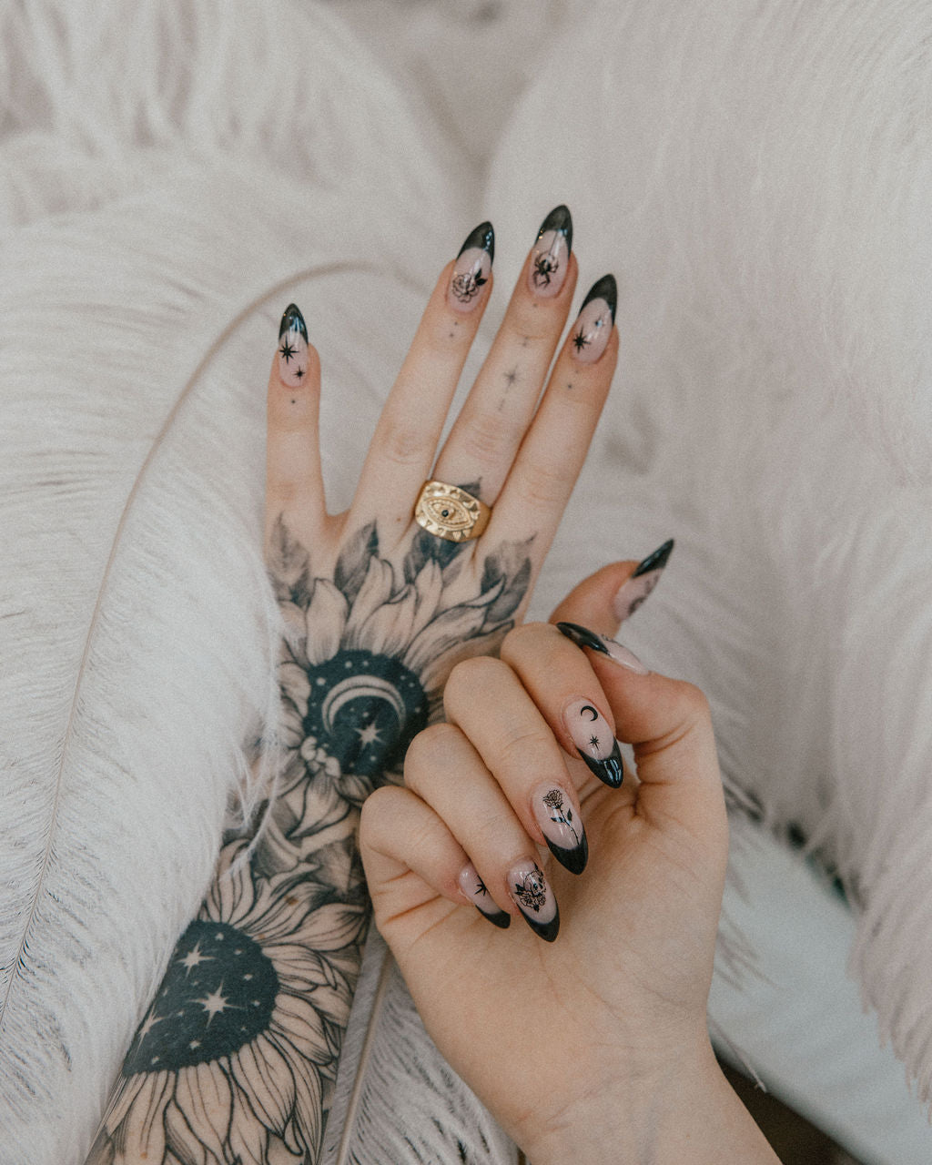 Gothic black French nails are trending as the emo alternative to Vanilla  Girl manicures | Glamour UK