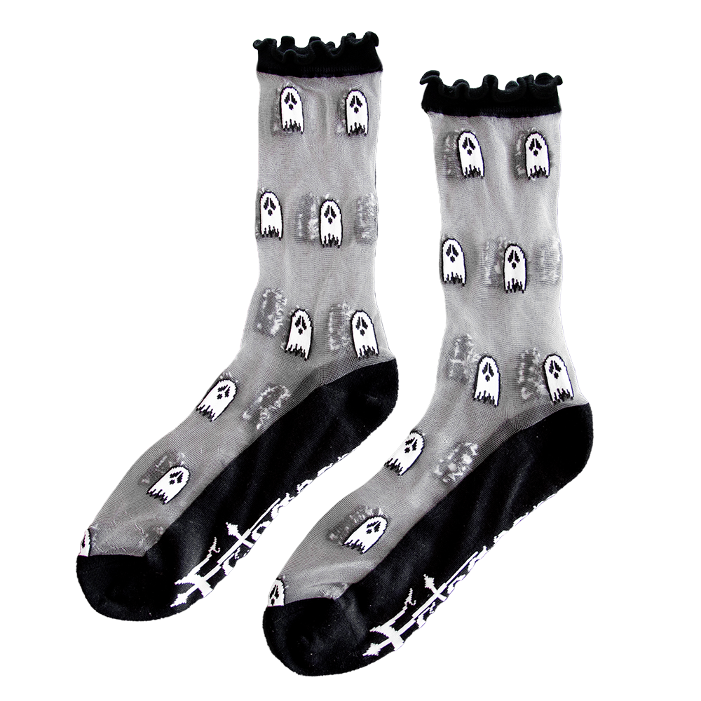 Sheer Ruffle Ghost Socks
