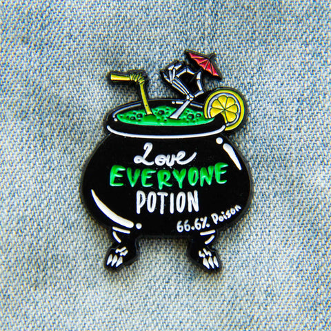 "Love Everyone Potion" pin.