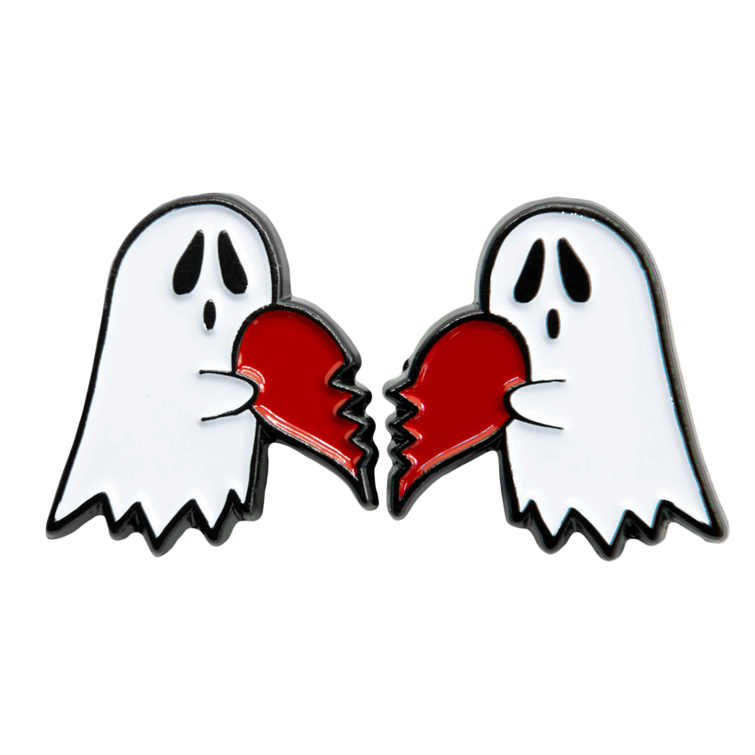 Boobs: Funny Ghost Goth Fashion Halloween Enamel Pin - Becca