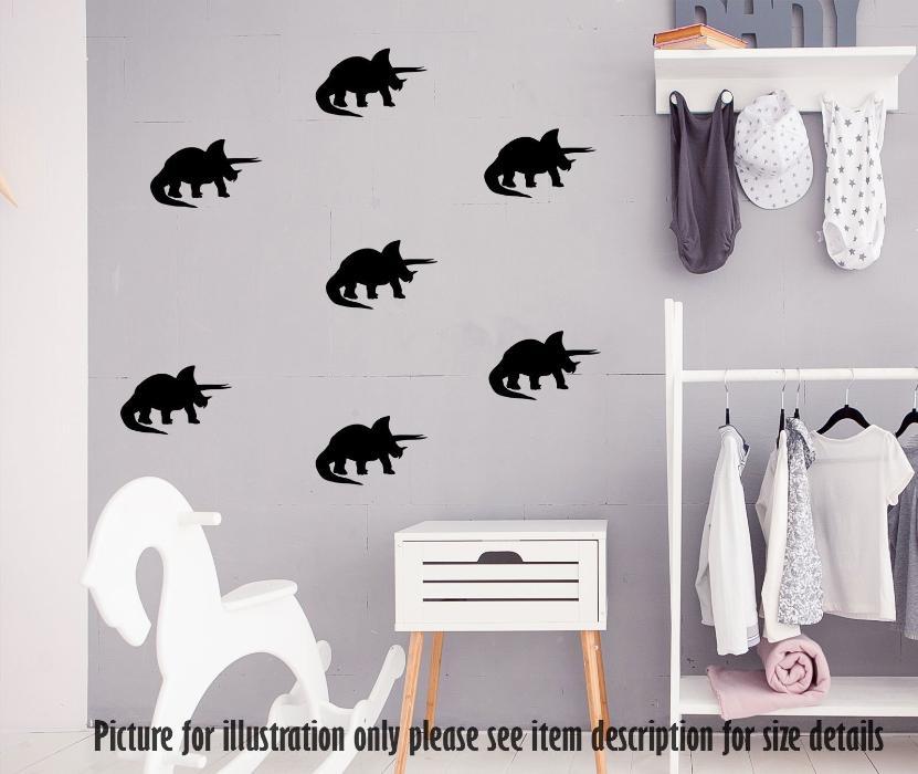 Triceratops Set Dinosaur Wall Art Kids Bedroom Wall Dinosaur Decal