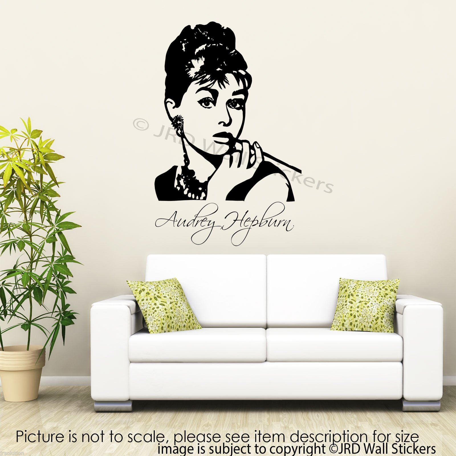 Large Audrey Hepburn Wall Art Sticker Celebrity Removable Vinyl Decals