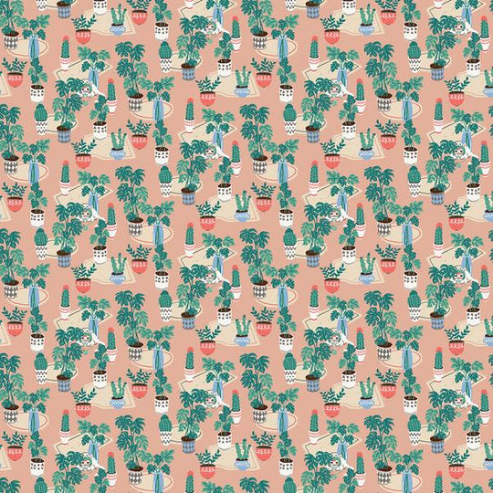 Hats for Cats-Plants/Hide Cats- Paintbrush Studio Cotton Fabrics Image 1