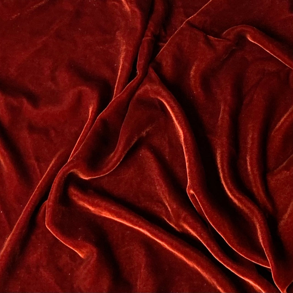 RED WINE Silk Velvet Fabric