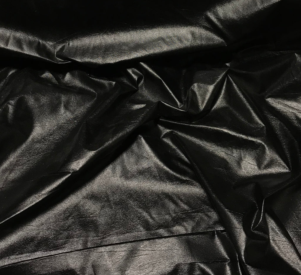 Black - Faux Leather Fabric