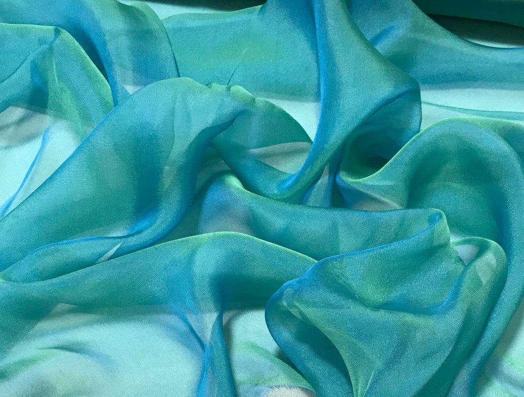 peacock chiffon fabric