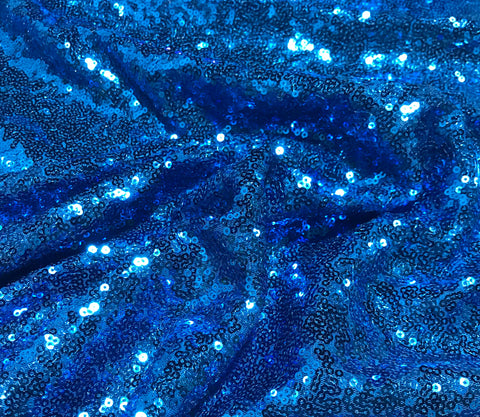 Bright Blue - Sequin Spangle Sewn on Mesh Fabric – Prism Fabrics & Crafts