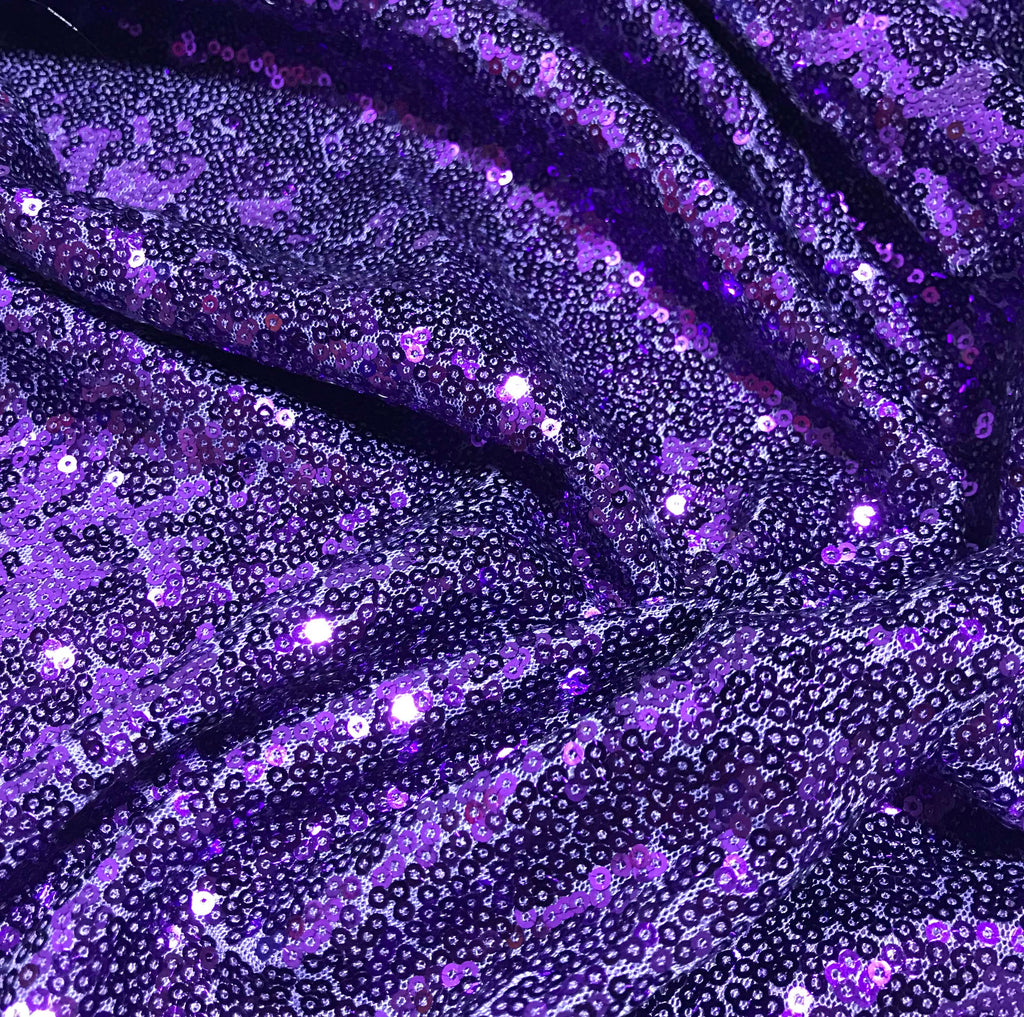Violet Purple - Sequin Spangle Sewn on Mesh Fabric – Prism Fabrics & Crafts