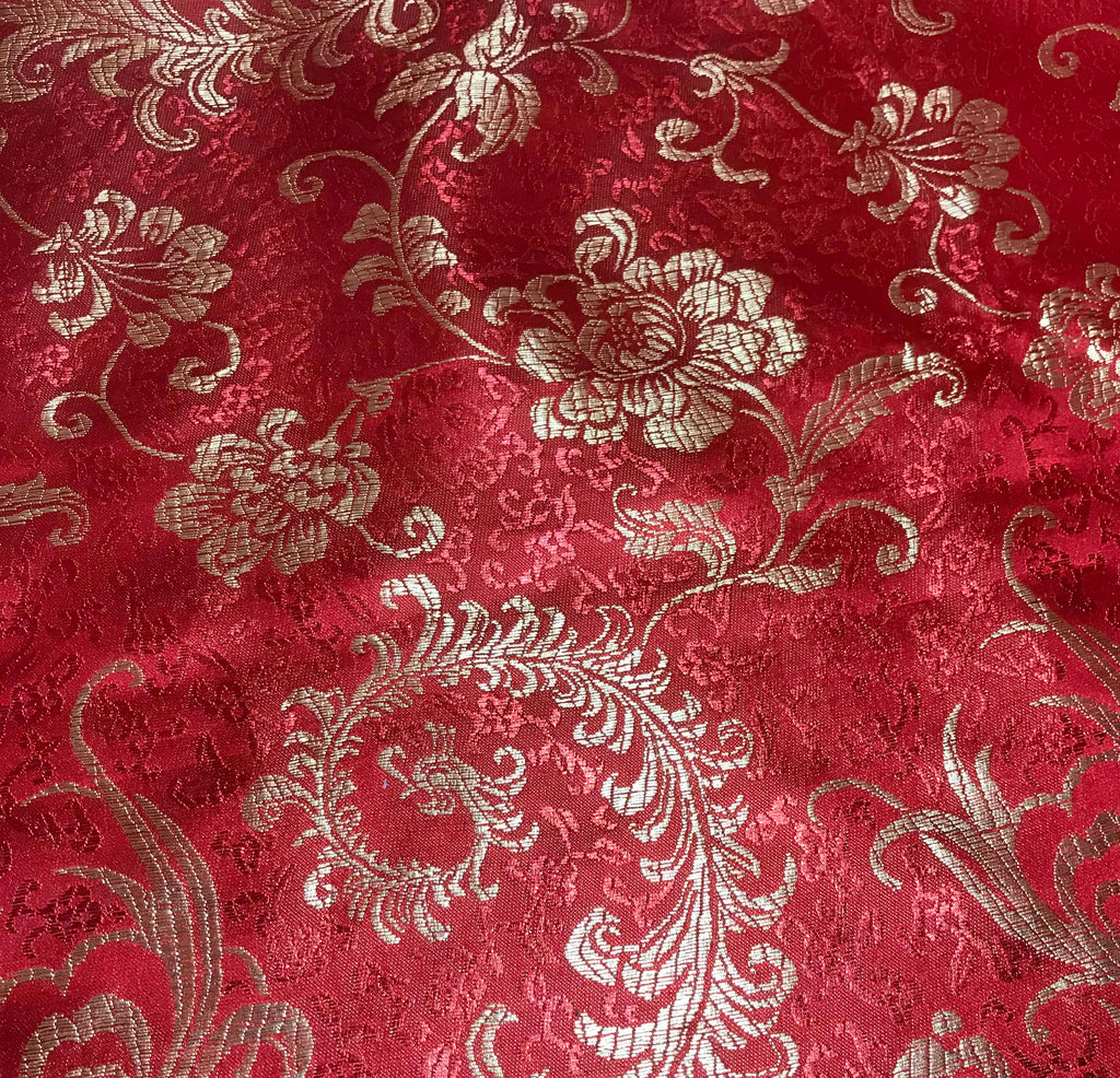 red brocade texture