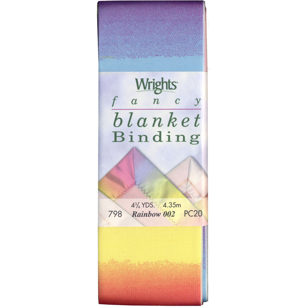 Wrights 117 798 002 Printed Single Fold Satin Blanket Binding Rainbow Prism Silks