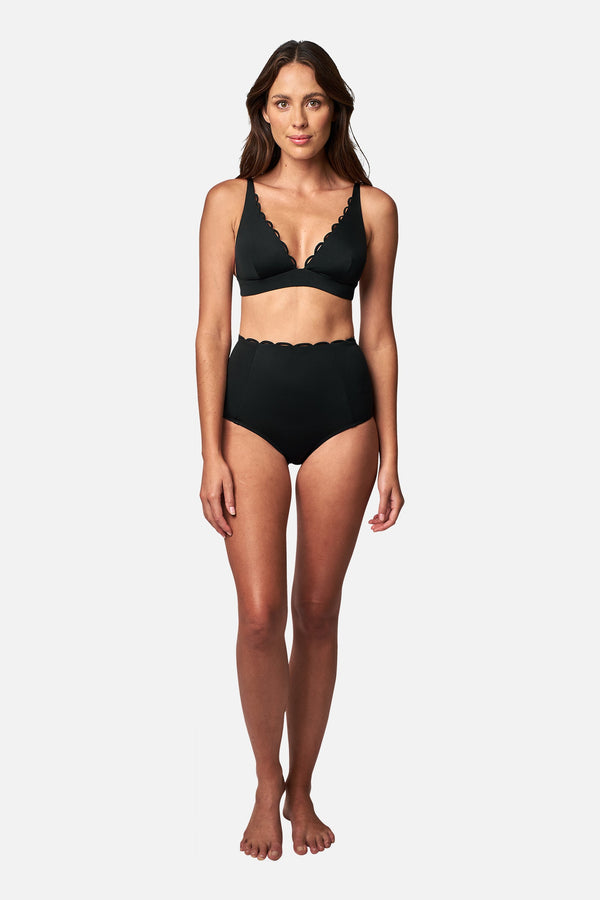 Coolers In Capri Ultra High Waist Bikini Bottoms in Black