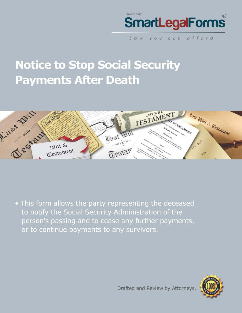 Notice to Stop Social Security Payments After Death SmartLegalForms