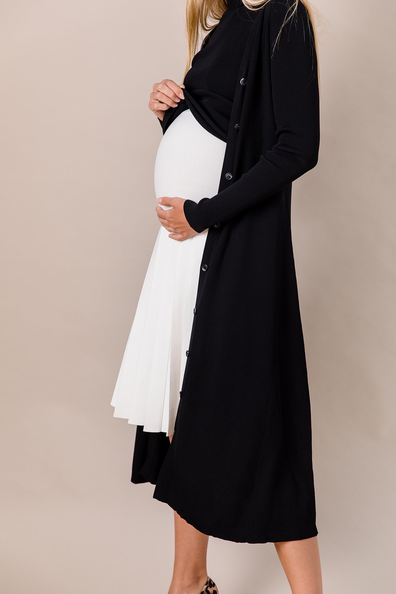 The Maternity Infinity Skirt in Winter White