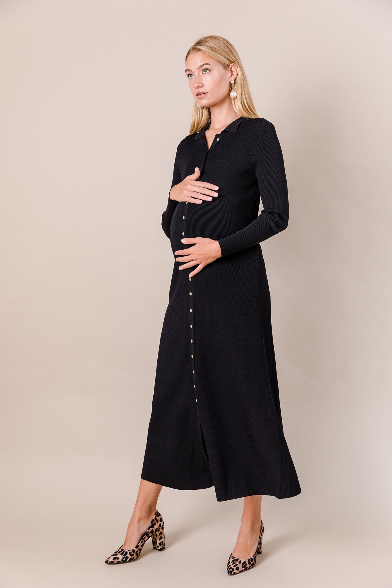 Knit Button Down Maxi Dress