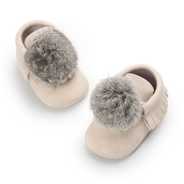 Baby Fur Pom Pom Shoes | My Baby World