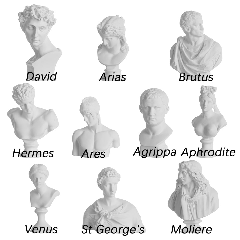 Greek Mythology Figurine  Sculpture - Polystone - David, Agrippa, Hermes, Venus, Agrippa - Set of 10