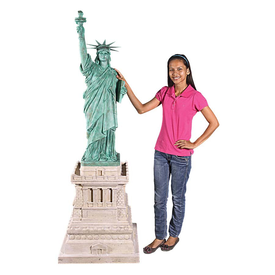 Statue Of Liberty On Pedestal Statue XoticBrands Home Decor