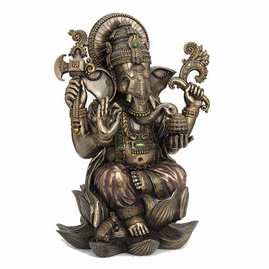 Lord Ganesha Sitting On Lotus (24 Inch) Ethnic Sculpture | XoticBrands ...