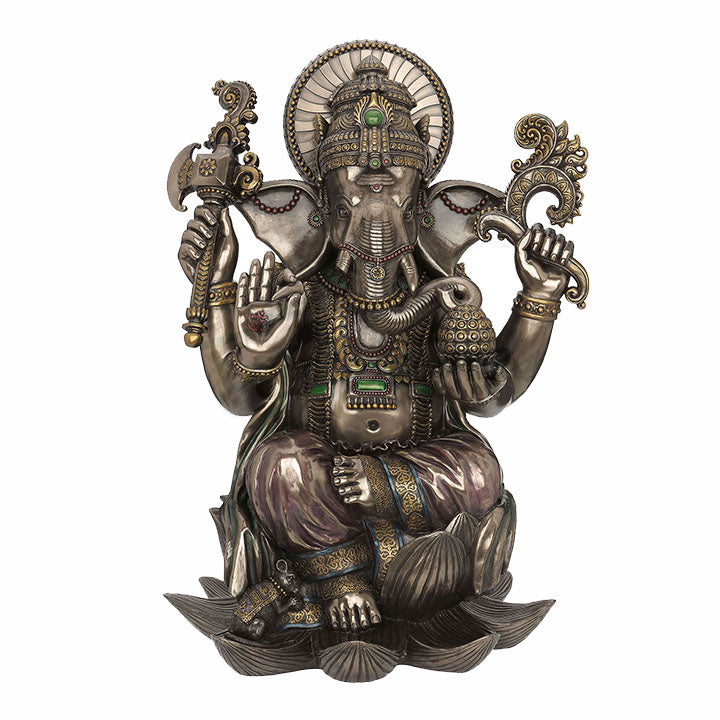 Lord Ganesha Sitting On Lotus (24 Inch) Ethnic Sculpture | XoticBrands ...