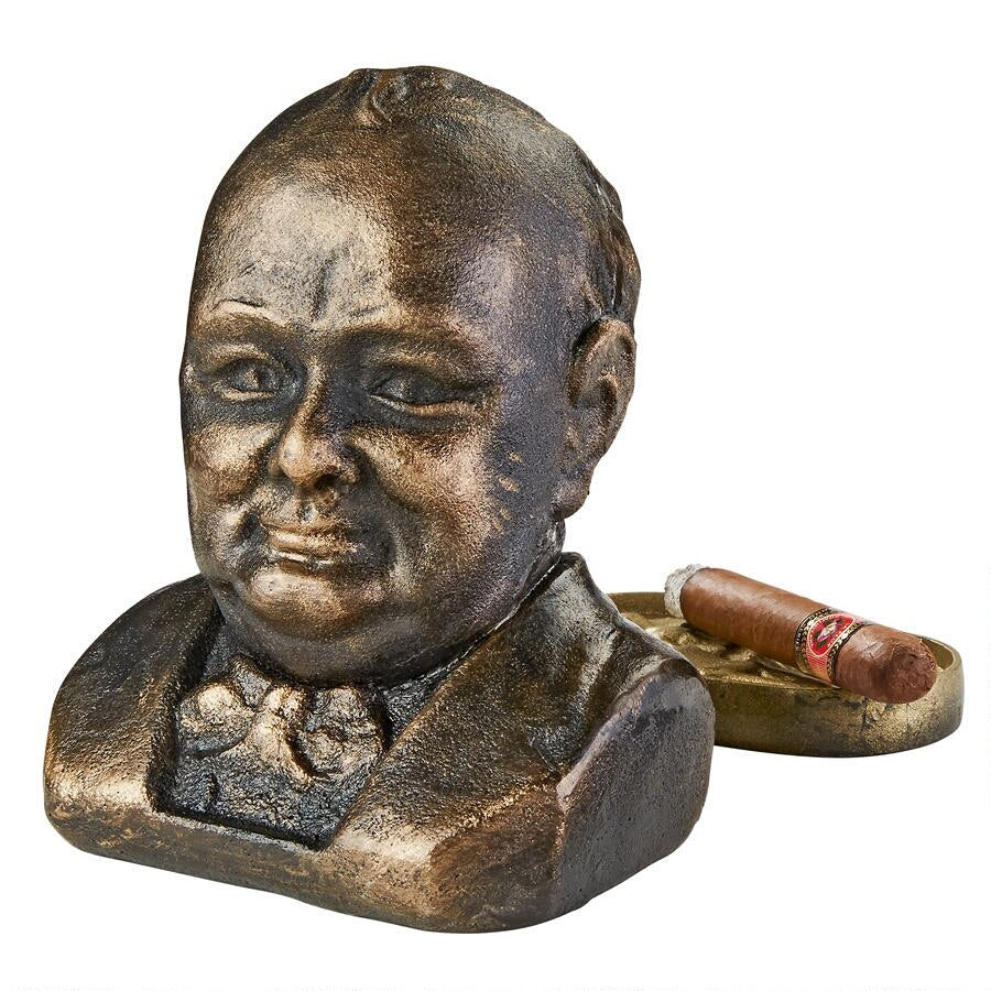 Sir Winston Churchill (1874-1965) Foundry Cast Iron Sculptural Bust