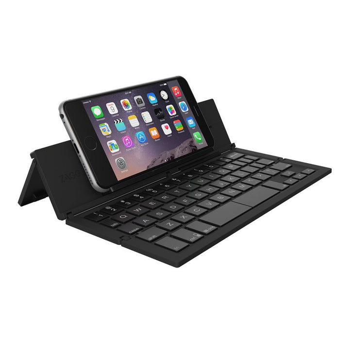 Zagg Pocket Universal Foldable Wireless Mobile Keyboard and Stand in Black