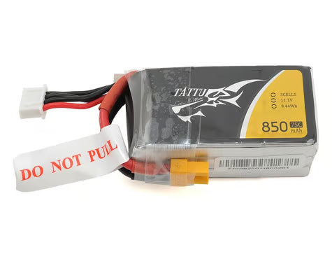 Tattu 3S LiPo Battery 75C (11.1V/850mAh) w/XT-60 Connector Part#: TAT850-111-75C