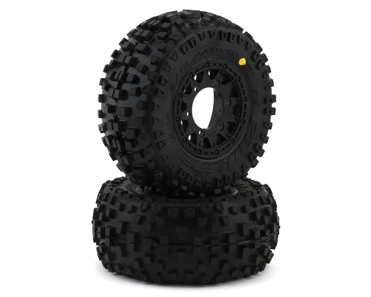 Pro-Line Badlands SC 2.2/3.0 Tires w/Raid Wheels (Black) (2) (M2) w/12mm Removable Hex (PRO118210)