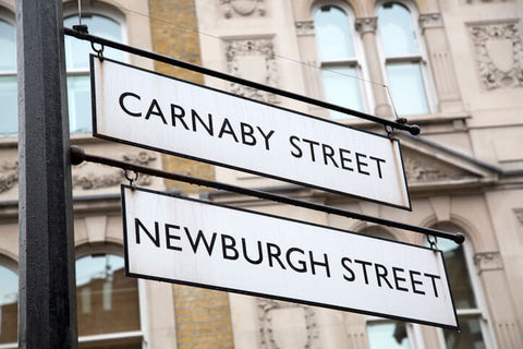 Carnaby Street and Newburgh Street Intersection Sign, London