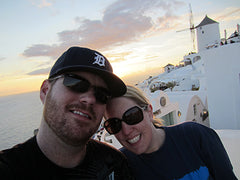 Mike & Brenda enjoying the famous sunset in Oia
