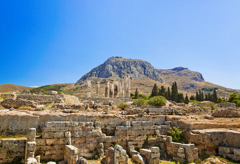 Ruins of temple in Corinth, Greece