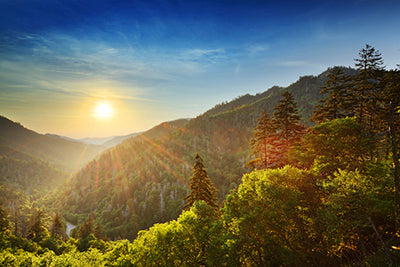 Sunset at the Newfound Gap in the Great Smoky Mountains