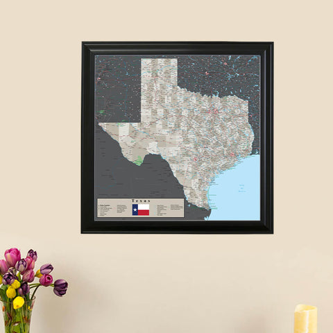 Texas State Travel Push Pin Map