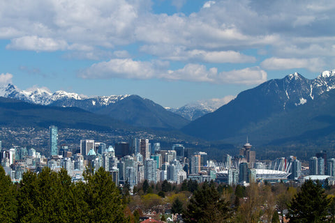 Vancouver Canada with Cascade Mountain Range 