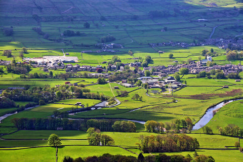 taken from Stags Fell , north of the highest market town in England.It is situated in Wensleydale on the river Ure 
