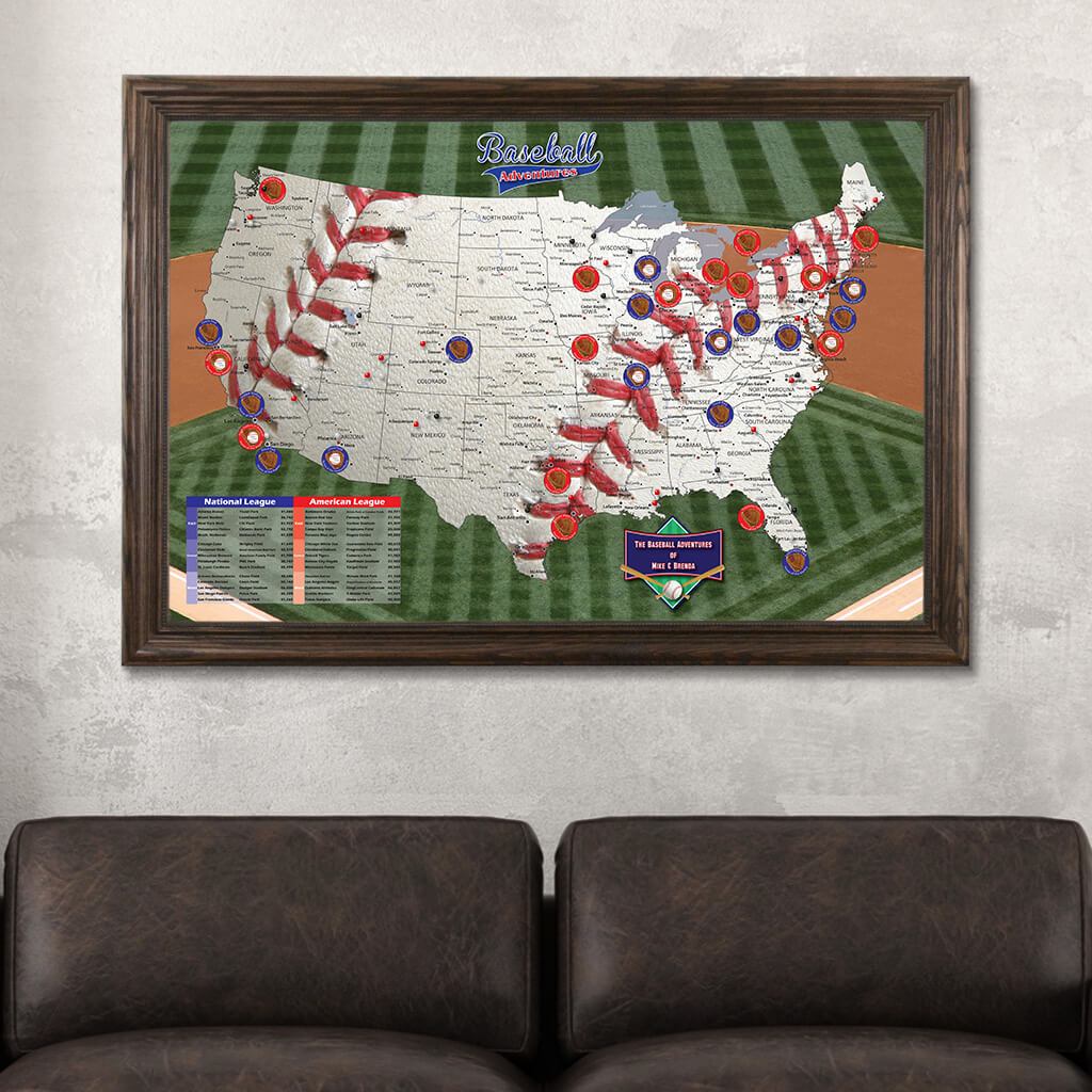 baseball park travel map