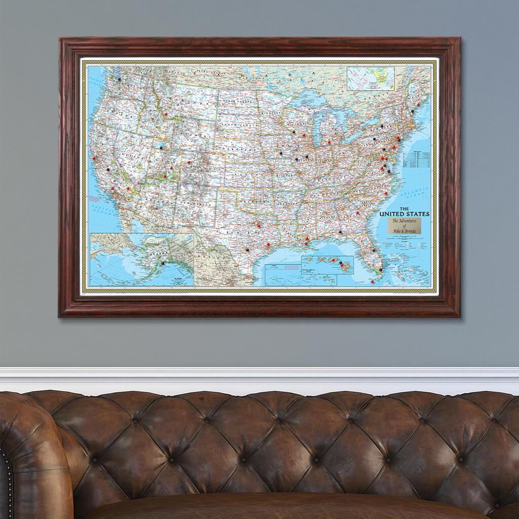 online us travel map with pins