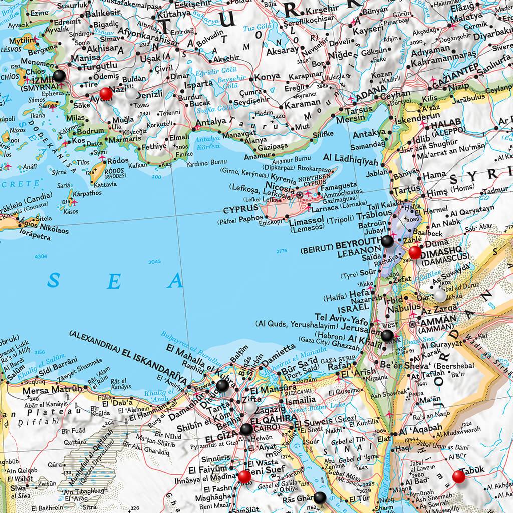 Mediterranean Countries Map | Interactive Travel Wall Map