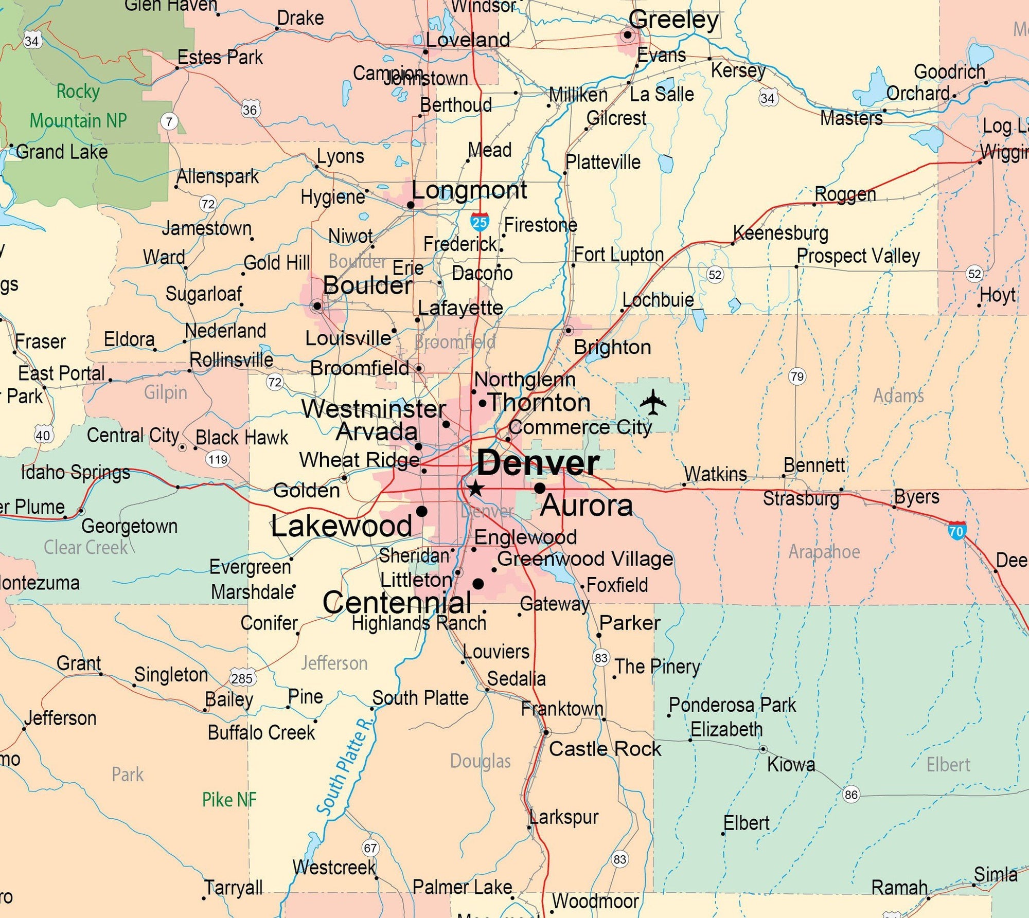 tourist map of colorado cities