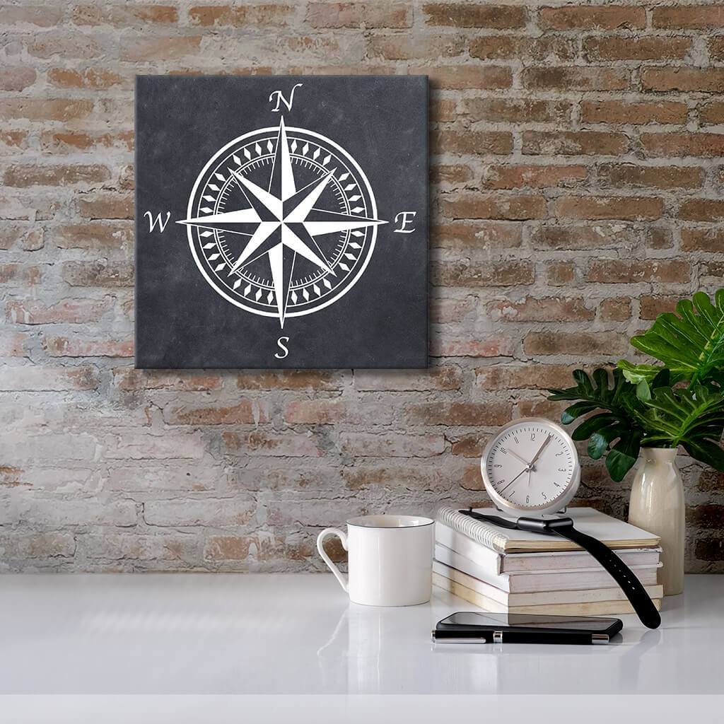 Compass Rose Graphic Wall Art  Travel Themed Home Décor - Push Pin Travel  Maps