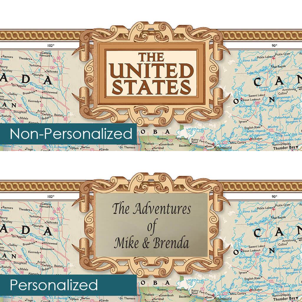 personalized us travel map with pins