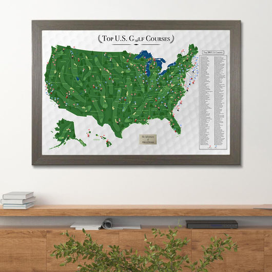 Framed and Personalized World Travel Maps with Pins