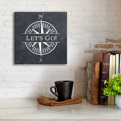 Compass Wall Art Travel Phrases Canvas Travel Wall Decor