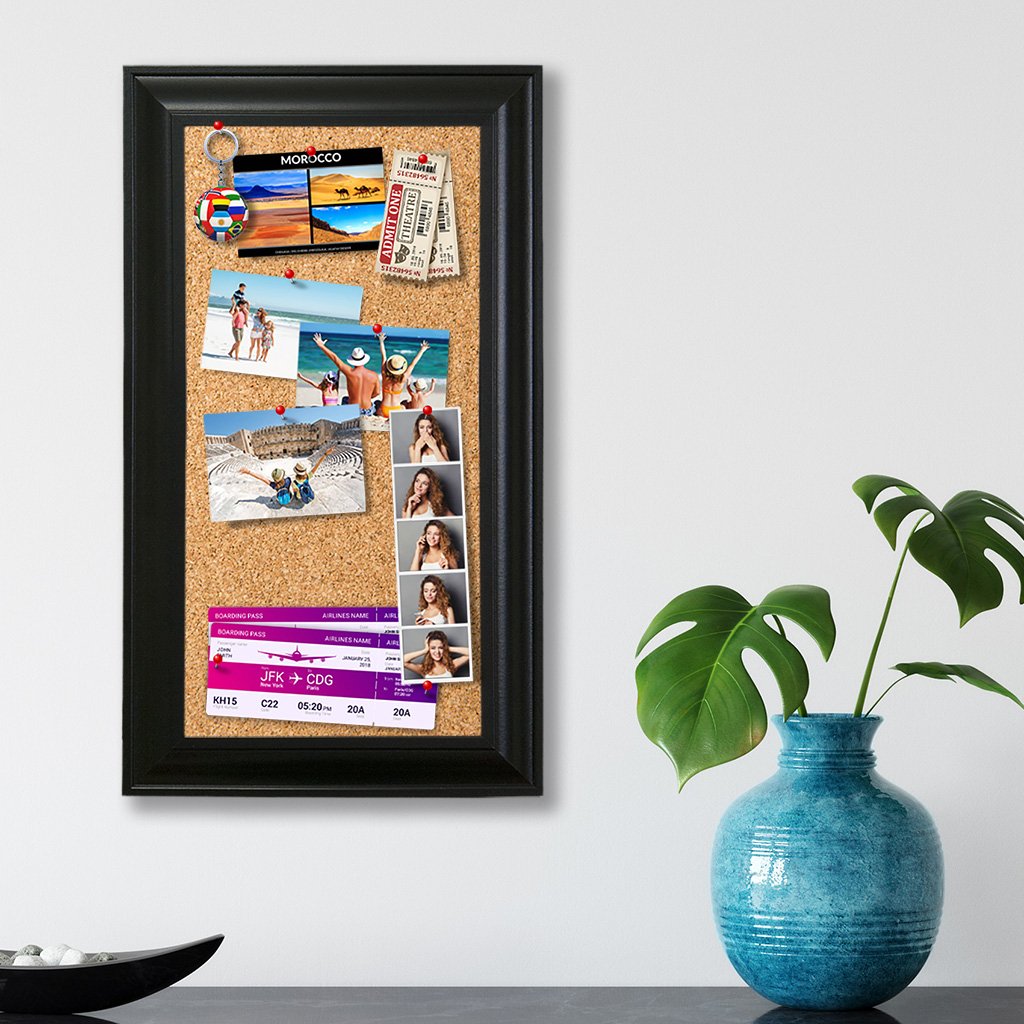 Cork Memory Board - Framed  Memento Board - Push Pin Travel Maps